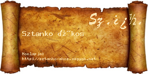 Sztanko Ákos névjegykártya